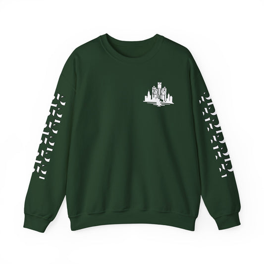Detroit Skyline 313 w Mi.Art White Logo Sweatshirt - Unisex Crewneck