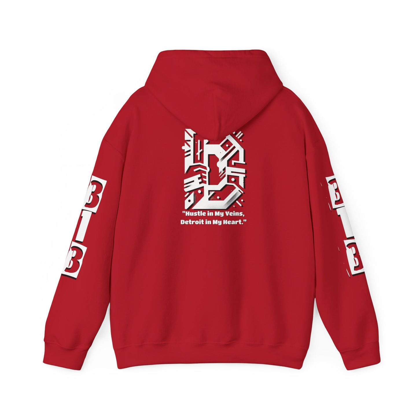 D-313 Graphic Hoodie (White Print) - Unisex Heavy Blend™