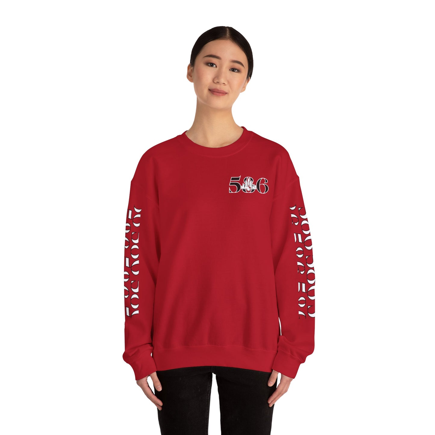 586 Skyline w Mi.Art White Logo Sweatshirt - Unisex Crewneck