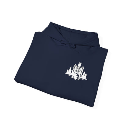 Detroit Skyline 586 w Mi Art Hoodie White Logo Sweatshirt