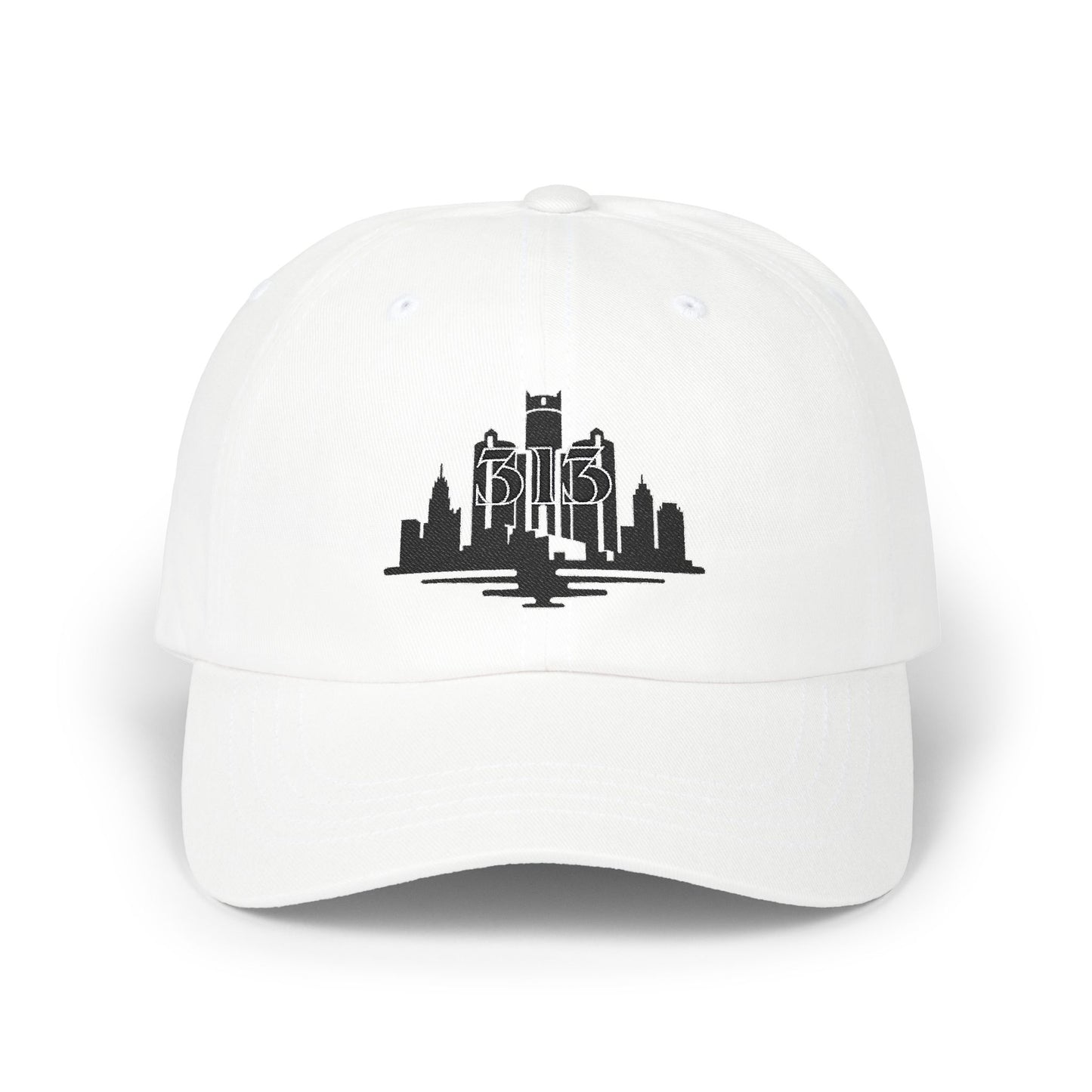Classic Dad Cap with 313 Area Code and Skyline Design