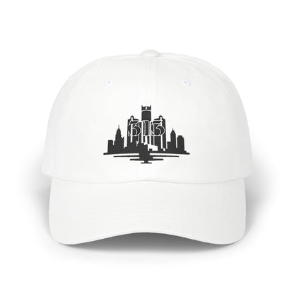 Classic Dad Cap with 313 Area Code and Skyline Design