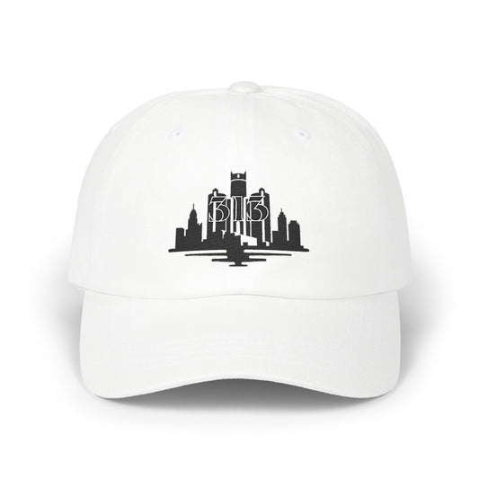 Classic Dad Cap with 313 Area Code and Skyline Design