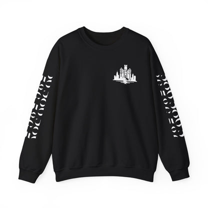 Detroit Skyline 586 w Mi.Art White Logo  Sweatshirt - Unisex Crewneck