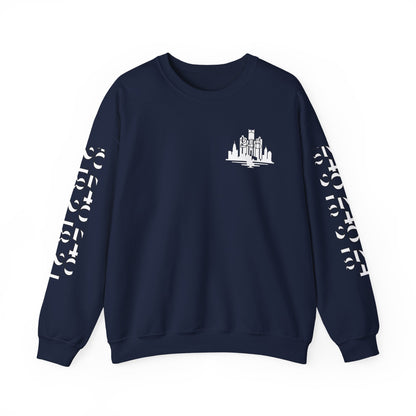 Detroit Skyline 248 w Mi.Art White Logo  Sweatshirt - Unisex Crewneck