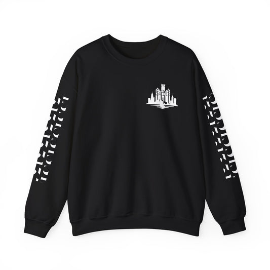 Detroit Skyline 586 w Mi Art White Logo   Unisex Sweatshirt