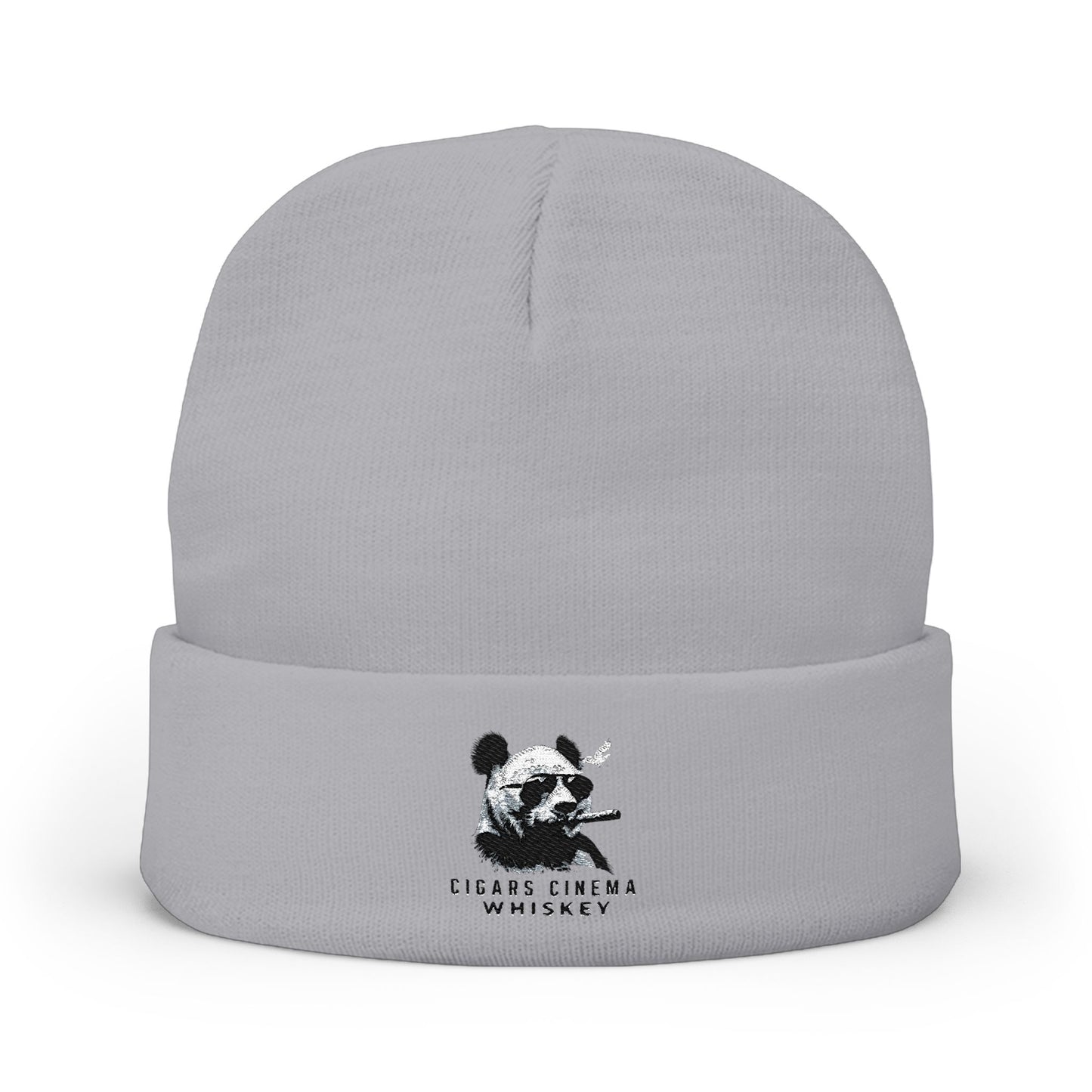 Smoking Panda embroidery beanie | Knit Beanie