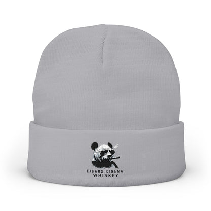 Smoking Panda embroidery beanie | Knit Beanie