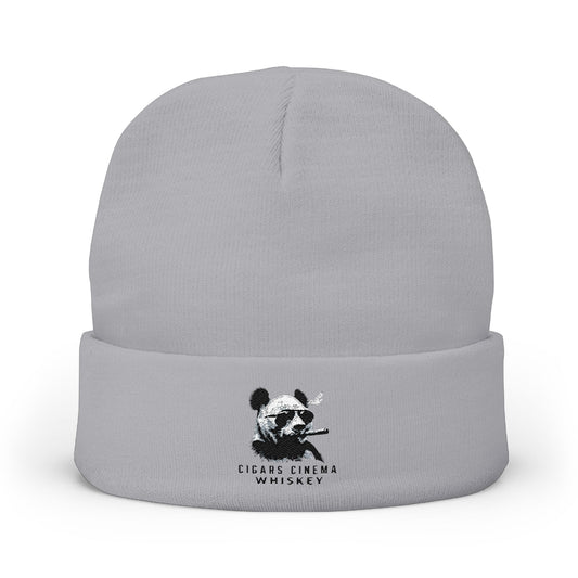 Smoking Panda embroidery beanie | Knit Beanie