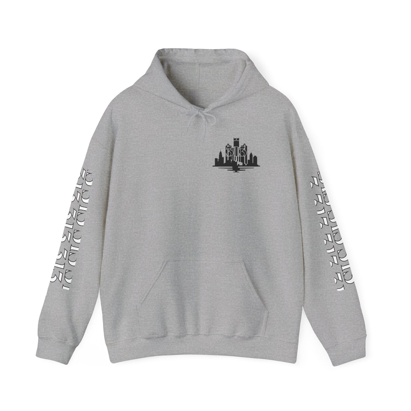 Detroit  Skyline 313  w Mi. Art Hoodie Sweatshirt