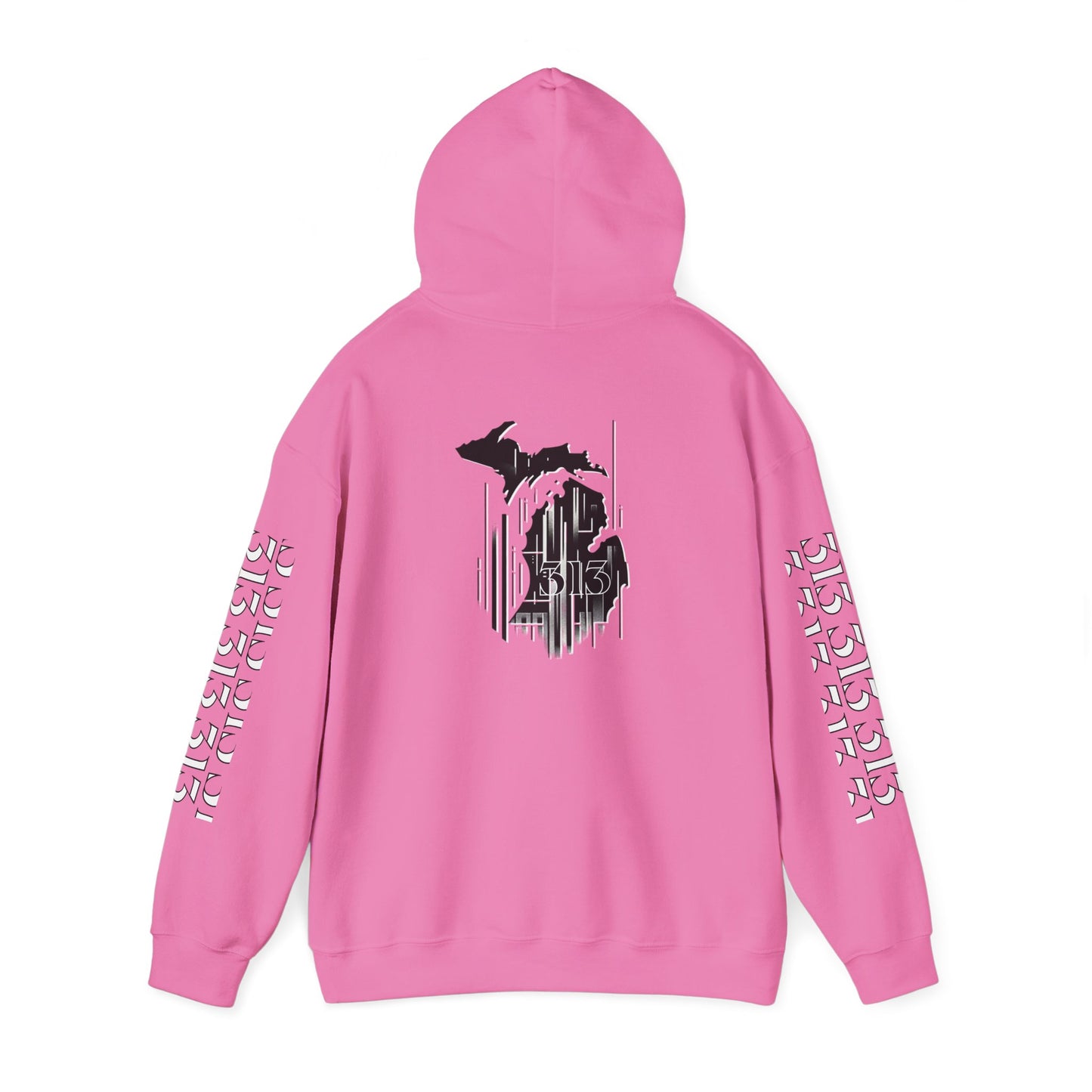 Detroit  Skyline 313  w Mi. Art Hoodie Sweatshirt