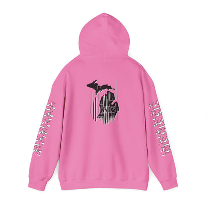 Detroit  Skyline 313  w Mi. Art Hoodie Sweatshirt