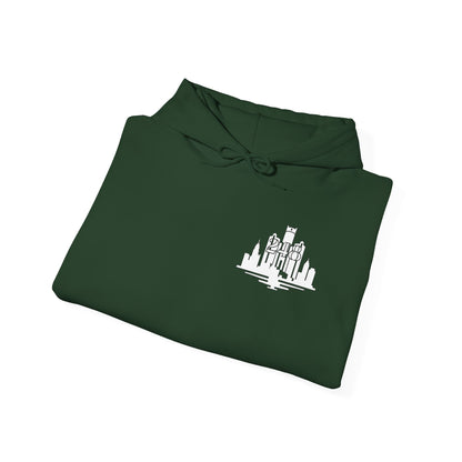 Detroit Skyline 248 w Mi. Art Hoodie White Logo Sweatshirt