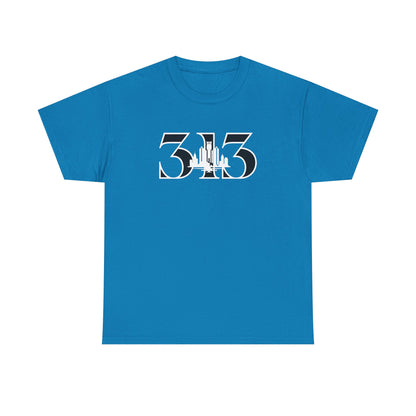 313 Skyline  (White Print)  Unisex Tee
