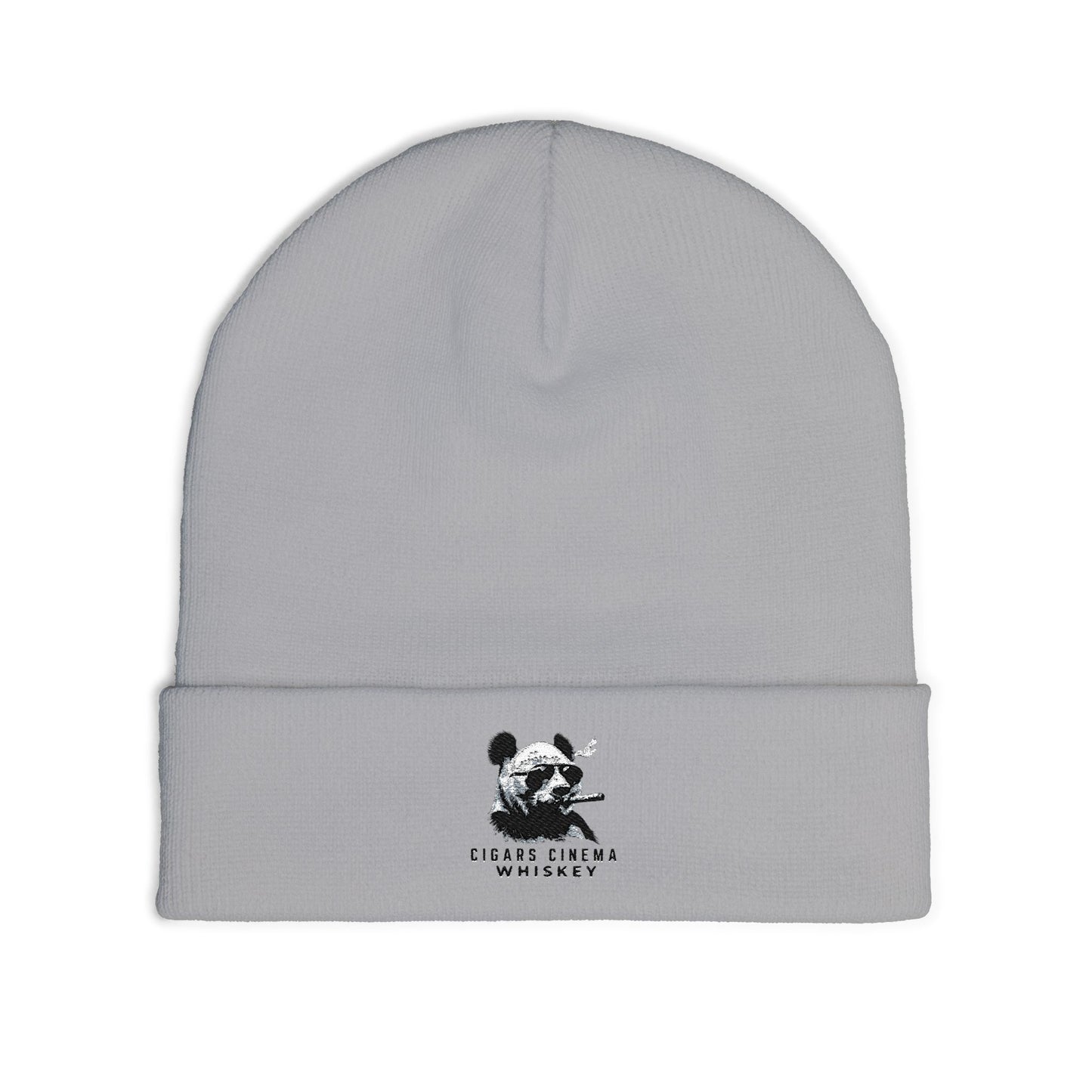 Smoking Panda embroidery beanie | Knit Beanie
