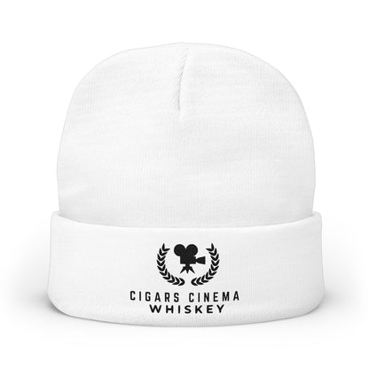 Cigars Cinema Whiskey Embroidered Knit Beanie