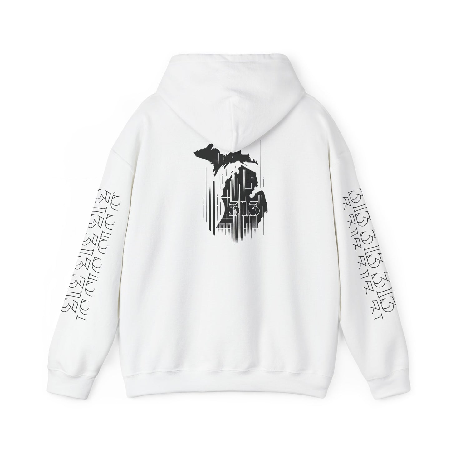 Detroit  Skyline 313  w Mi. Art Hoodie Sweatshirt