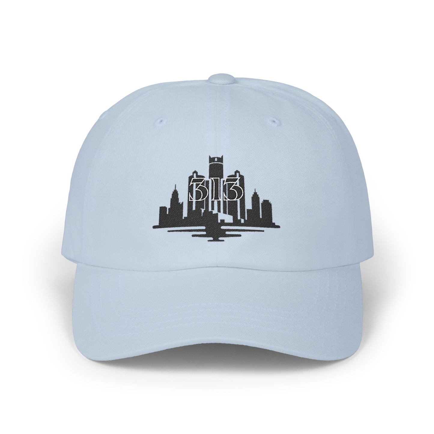 Classic Dad Cap with 313 Area Code and Skyline Design