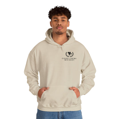 Cigars Cinema Hoodie, Cozy Unisex Sweatshirt for Film Lovers, Gift for Whiskey Enthusiasts, Perfect for Movie Nights, Holiday Apparel