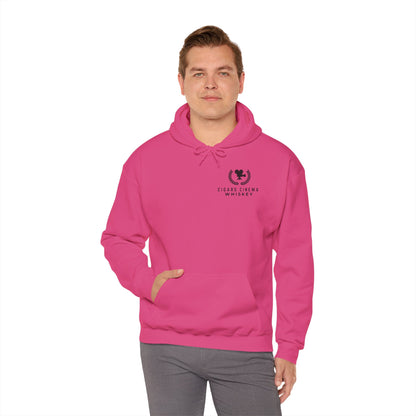 Cigars Cinema Hoodie, Cozy Unisex Sweatshirt for Film Lovers, Gift for Whiskey Enthusiasts, Perfect for Movie Nights, Holiday Apparel