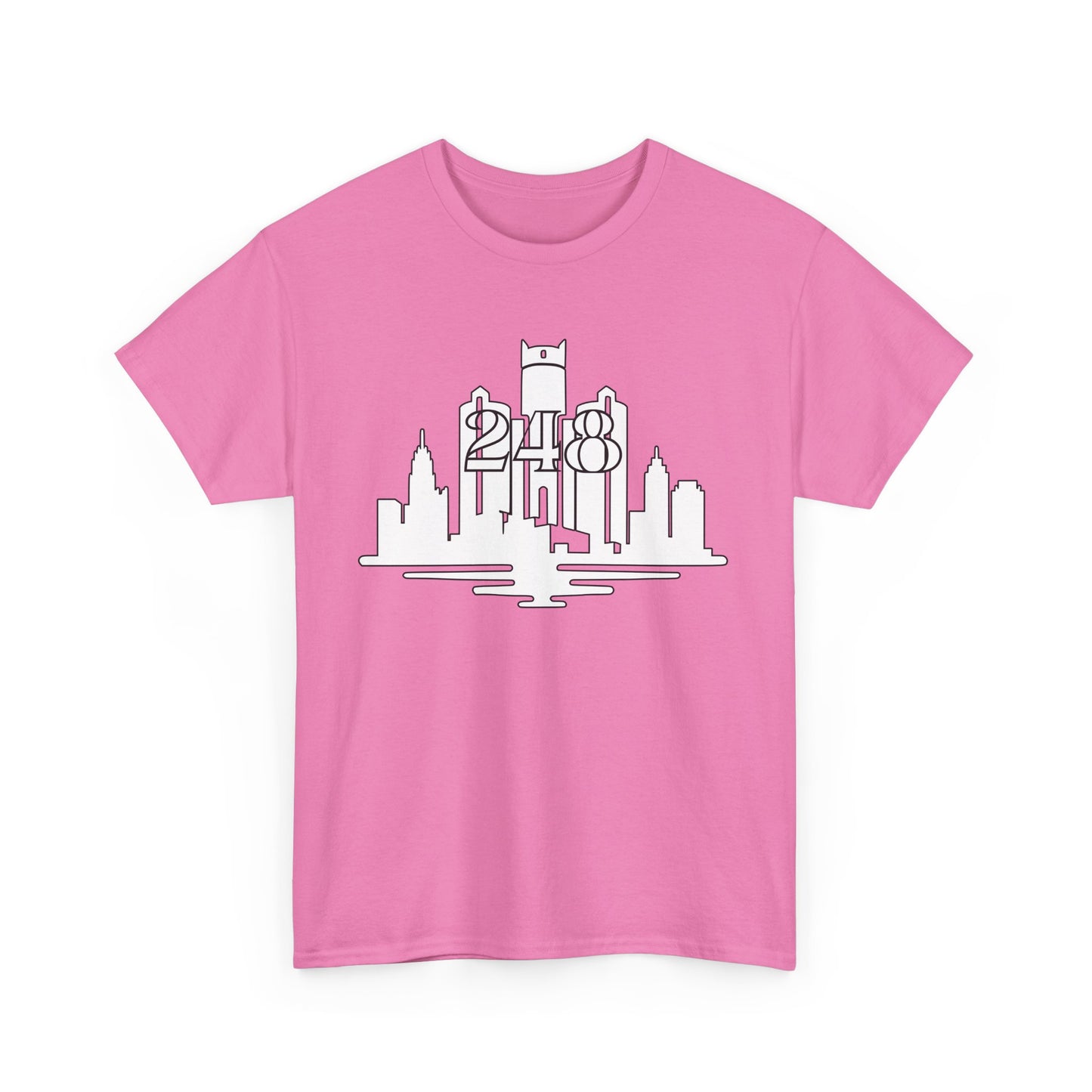 Detroit Skyline 248 (White Print)  Unisex Tee