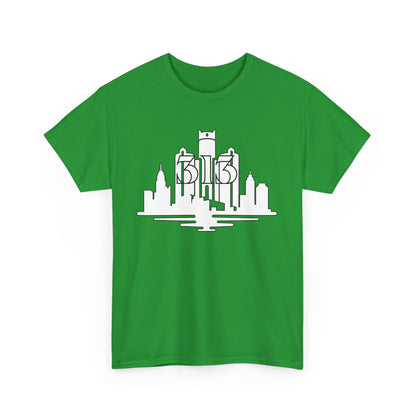 Detroit Skyline 313  (White Print)  Unisex Tee