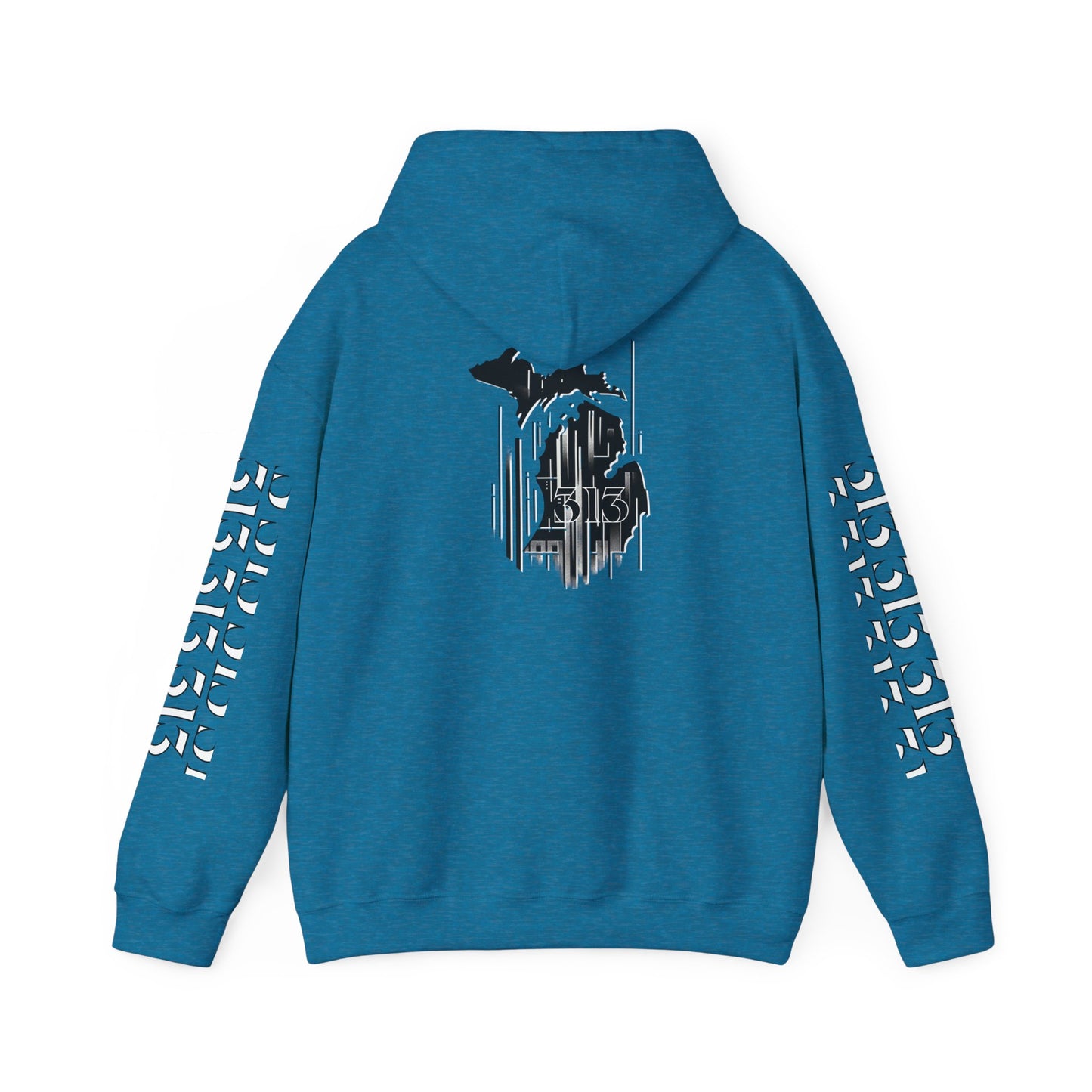 Detroit  Skyline 313  w Mi. Art Hoodie Sweatshirt