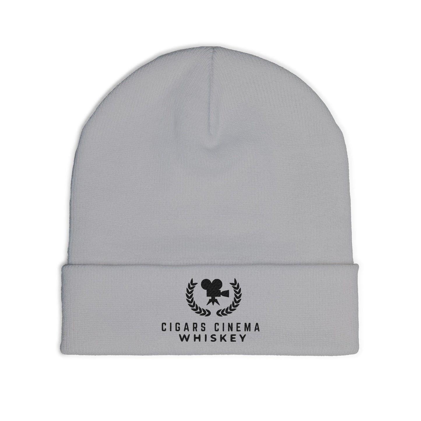 Cigars Cinema Whiskey Embroidered Knit Beanie