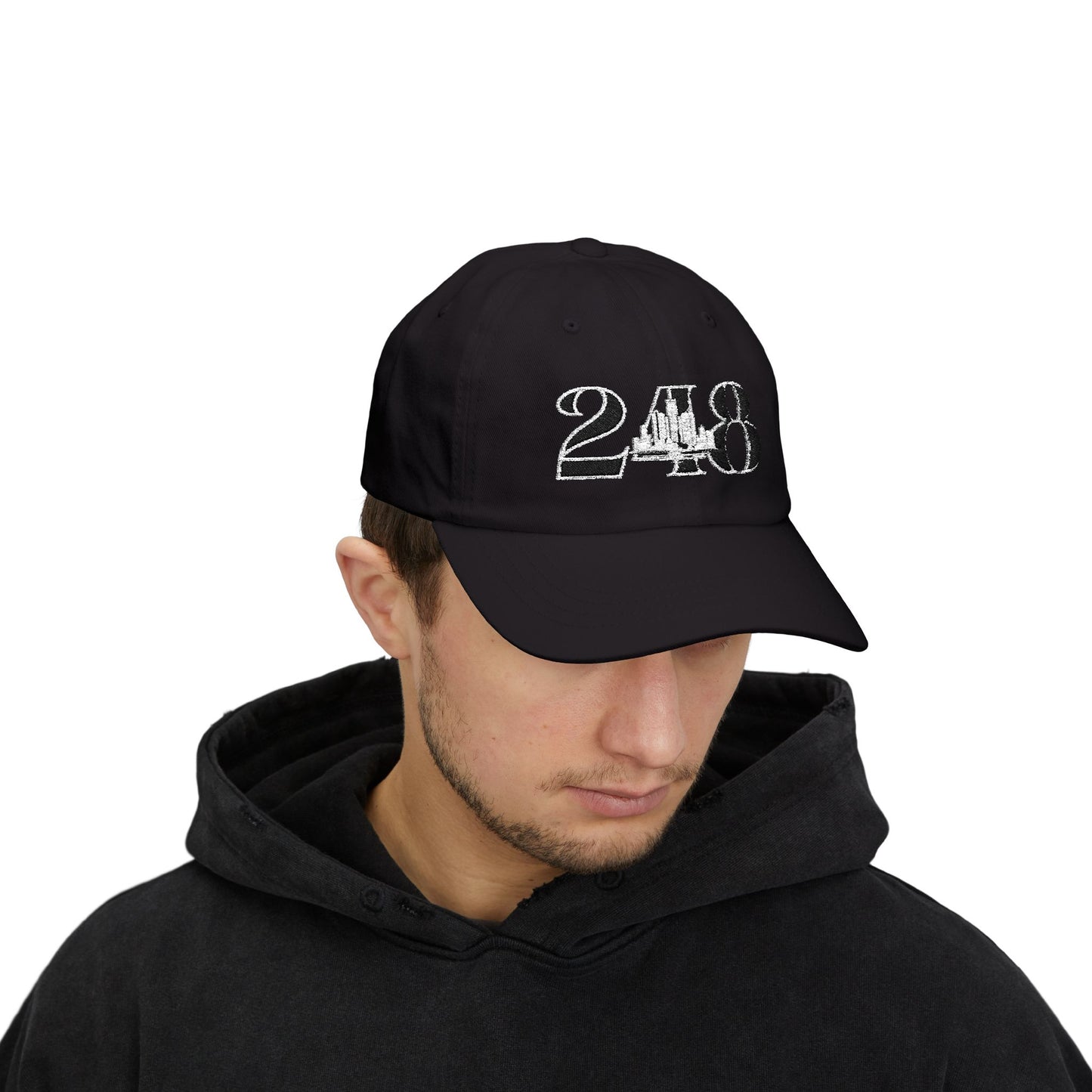 248 Skyline (White Print)  Classic Dad Cap