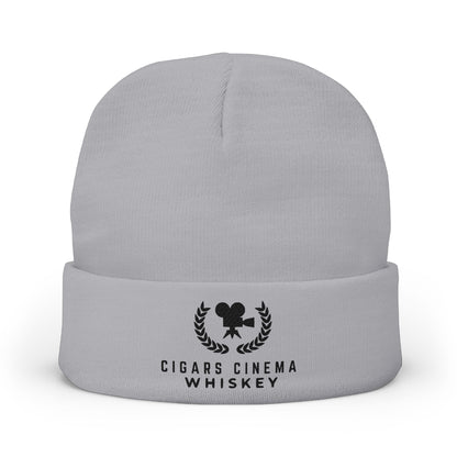 Cigars Cinema Whiskey Embroidered Knit Beanie
