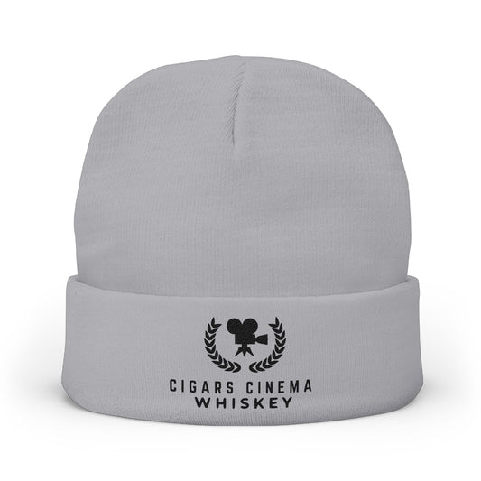 Cigars Cinema Whiskey Embroidered Knit Beanie