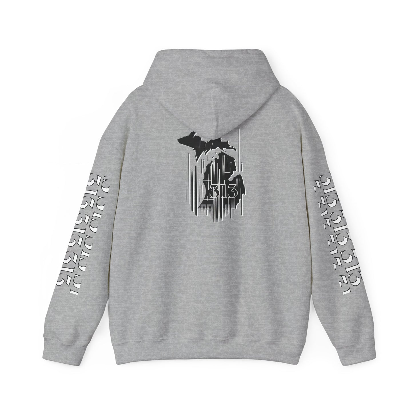 Detroit  Skyline 313  w Mi. Art Hoodie Sweatshirt