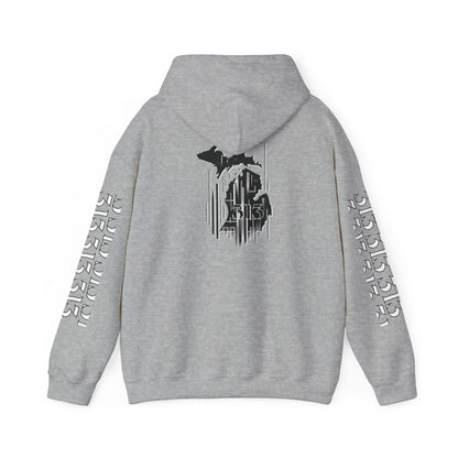 Detroit  Skyline 313  w Mi. Art Hoodie Sweatshirt