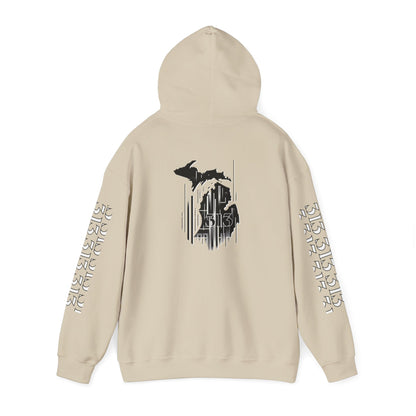 Detroit  Skyline 313  w Mi. Art Hoodie Sweatshirt