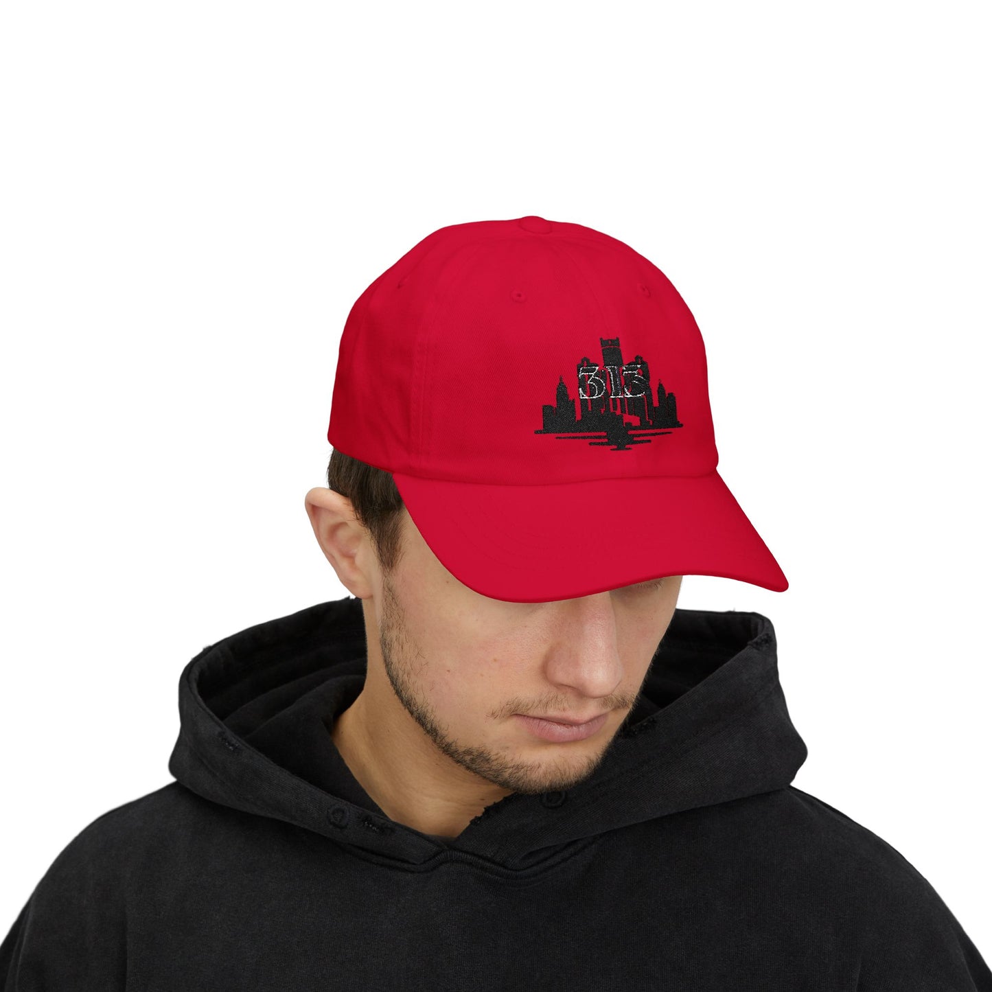 Classic Dad Cap with 313 Area Code and Skyline Design