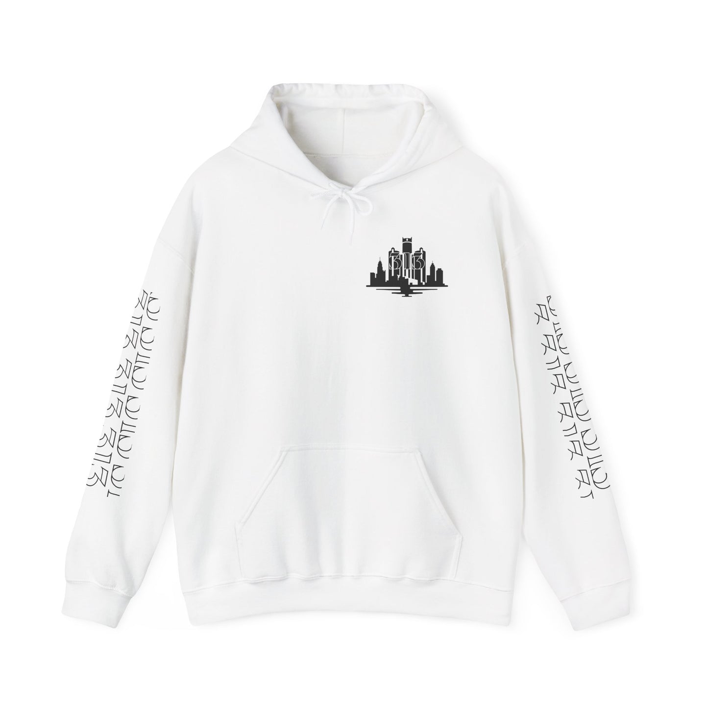 Detroit  Skyline 313  w Mi. Art Hoodie Sweatshirt