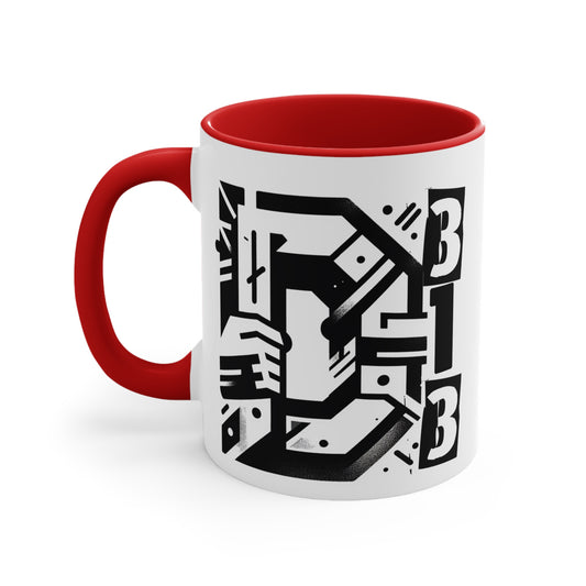 D-313   ".....Detroit in my heart"  - Colorful Accent 11oz Mug