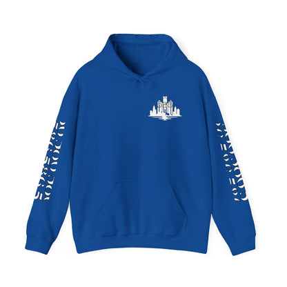 Detroit Skyline 586 w Mi Art Hoodie White Logo Sweatshirt