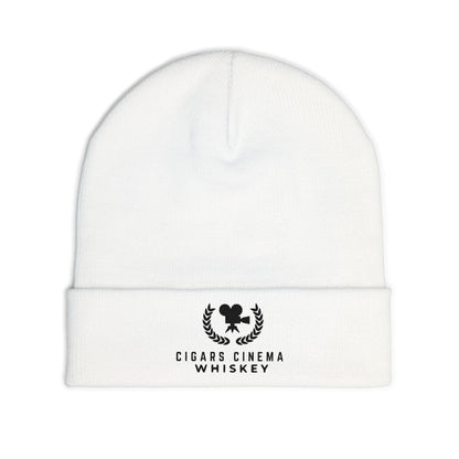 Cigars Cinema Whiskey Embroidered Knit Beanie