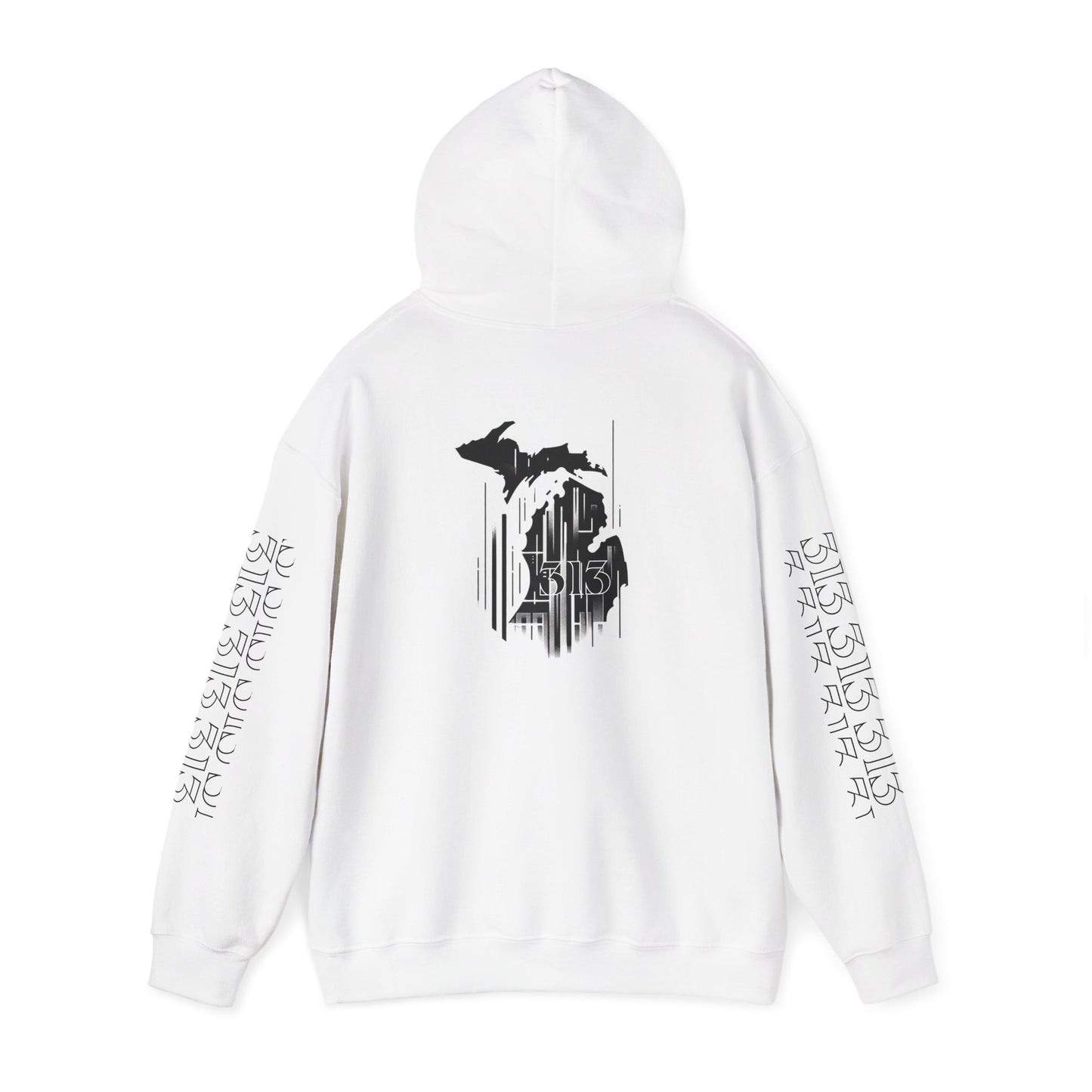 Detroit  Skyline 313  w Mi. Art Hoodie Sweatshirt