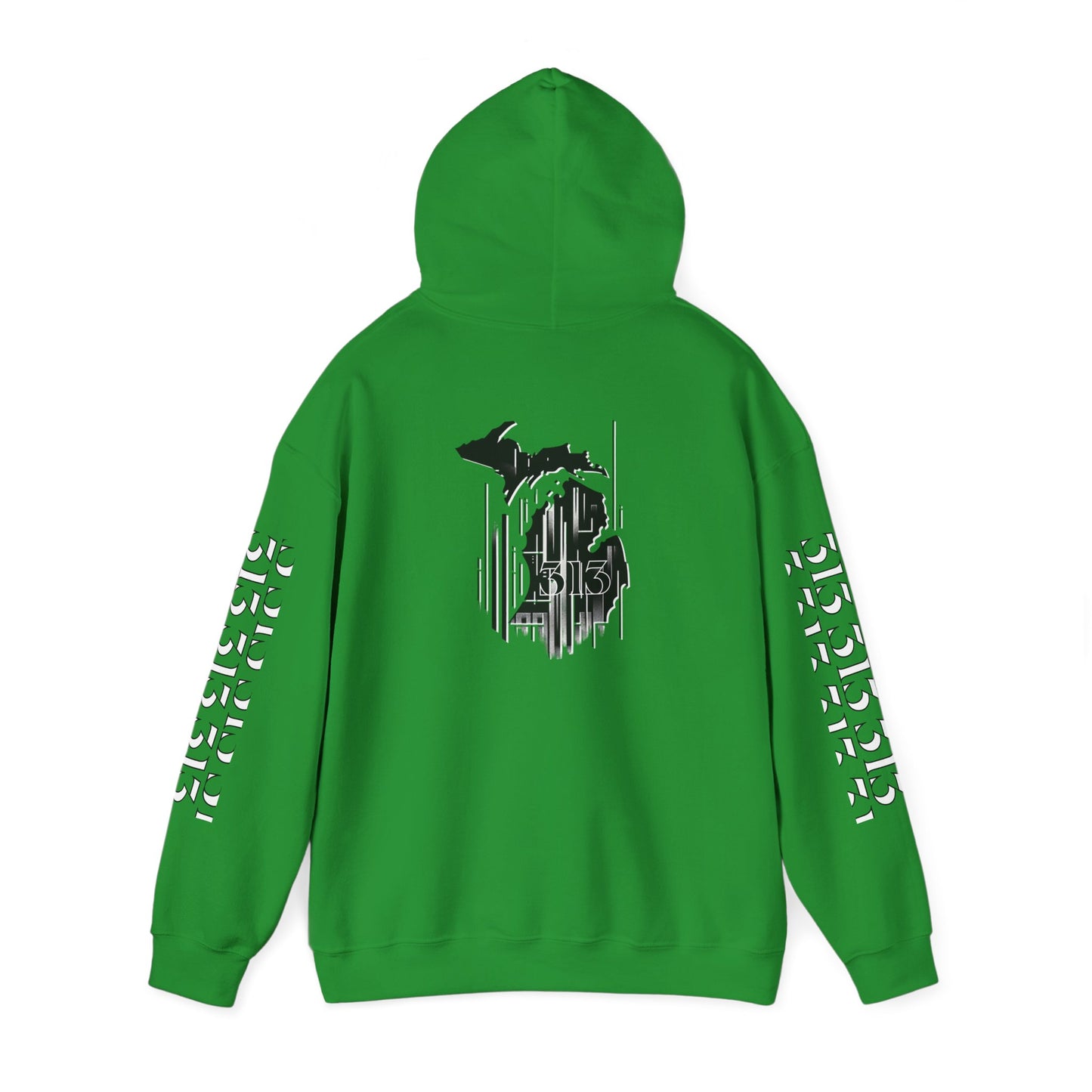 Detroit  Skyline 313  w Mi. Art Hoodie Sweatshirt