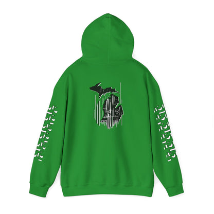 Detroit  Skyline 313  w Mi. Art Hoodie Sweatshirt