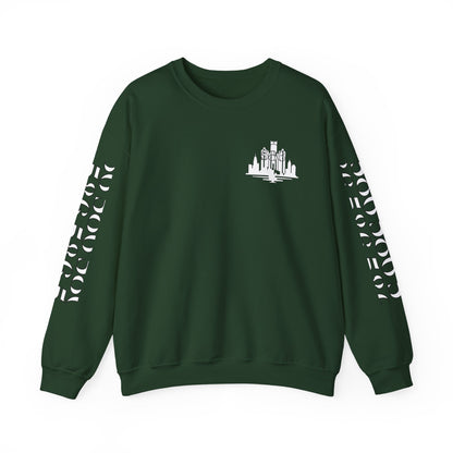 Detroit Skyline 586 w Mi.Art White Logo  Sweatshirt - Unisex Crewneck