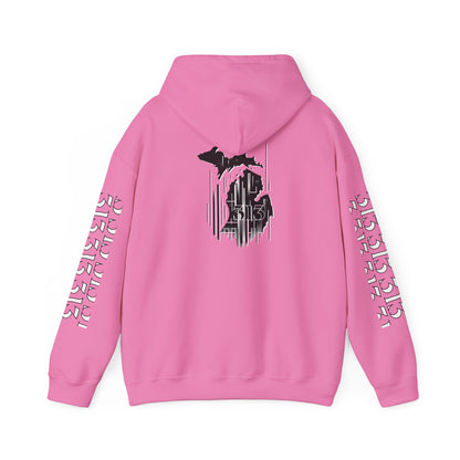 Detroit  Skyline 313  w Mi. Art Hoodie Sweatshirt