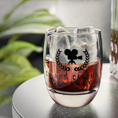 Cigars Cinema Whiskey Glass — Stemless Whiskey Tumbler for Movie & Cigar Lovers