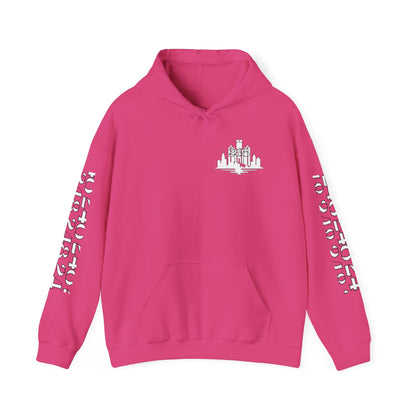 Detroit Skyline 248 w Mi. Art Hoodie White Logo Sweatshirt