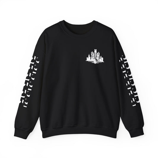 Detroit Skyline  313  w Mi.Art White Logo  Sweatshirt - Unisex Crewneck