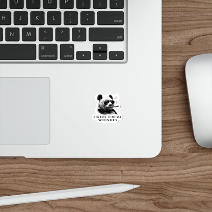 Chill Panda Whiskey Stickers, Fun Die-Cut Stickers for Cigar Lovers, Laptop Decals, Unique Gifts for Whiskey Drinkers