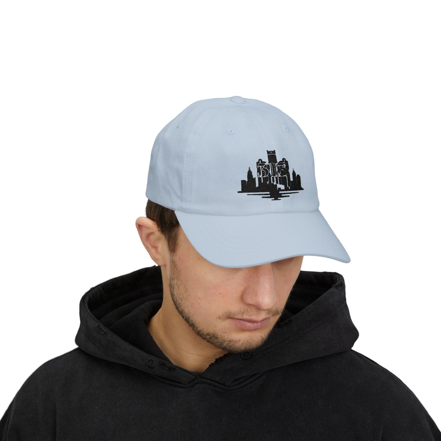 Classic Dad Cap with 313 Area Code and Skyline Design
