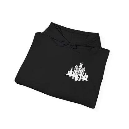 Detroit Skyline 586 w Mi Art Hoodie White Logo Sweatshirt